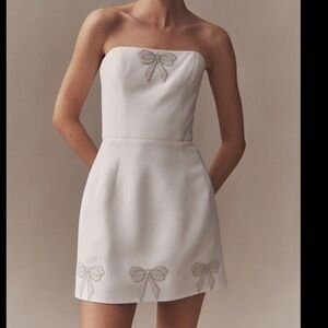 Helsi Michelle Strapless Bow-Embellished Mini Dresss